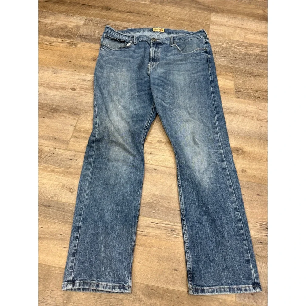 Wrangler‎ 20X Mens 44MWXSH Relaxed Straight Leg Jeans Blue Medium Wash 38x32